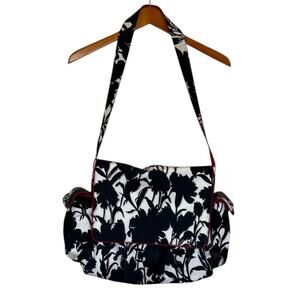 OiOi Australian Baby Diaper Bag Baby One Size Black Floral Canvas Messenger‎